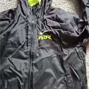 Nike Black and Neon Yellow Kids Puffer Jacket